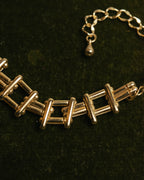“Vintage“ Geometric link gold tone necklace