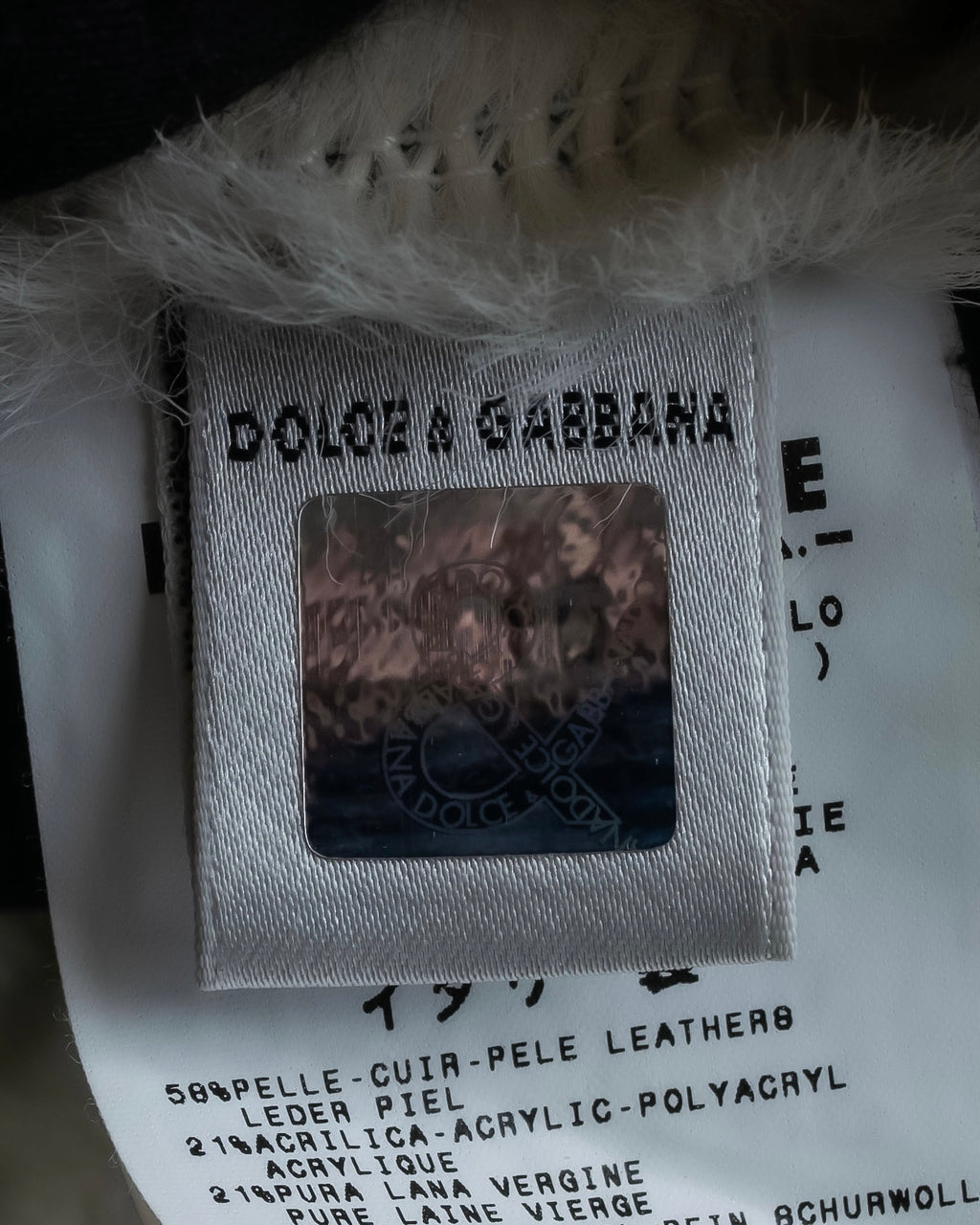 "Dolce &amp; Gabbana" Mouton &amp; knit combination design coat