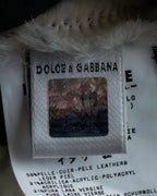 "Dolce &amp; Gabbana" Mouton &amp; knit combination design coat