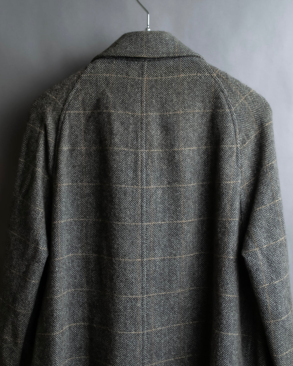 "BURBERRYS" Fine check pattern herringbone coat