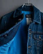 “D&amp;G” Tweed attached bijou button denim jacket