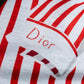 "Christian Dior" Stripe pattern front print tunic