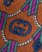 "GUCCI" Horsebit &amp; GG pattern silk neck tie