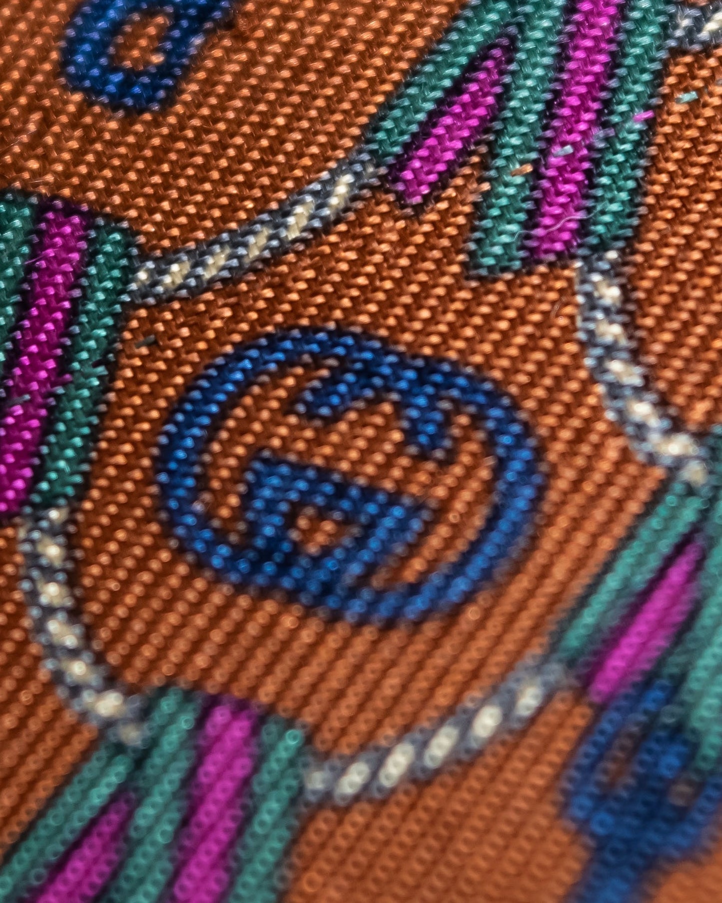 "GUCCI" Horsebit & GG pattern silk neck tie