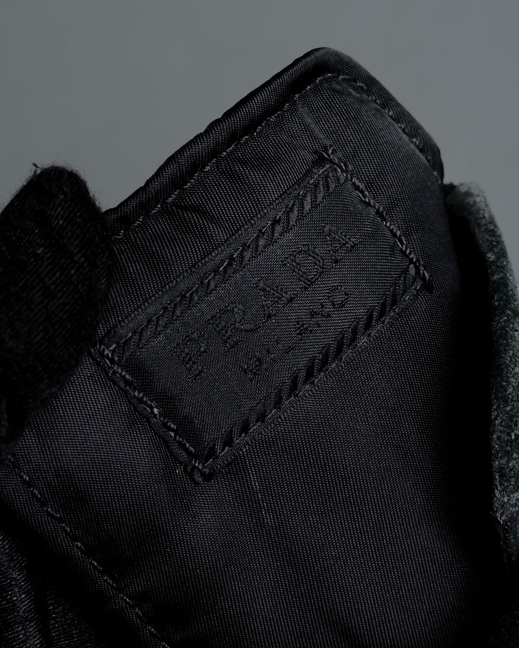 "PRADA" Military detail brushed leather lace-up long boots