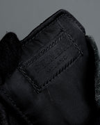 "PRADA" Military detail brushed leather lace-up long boots