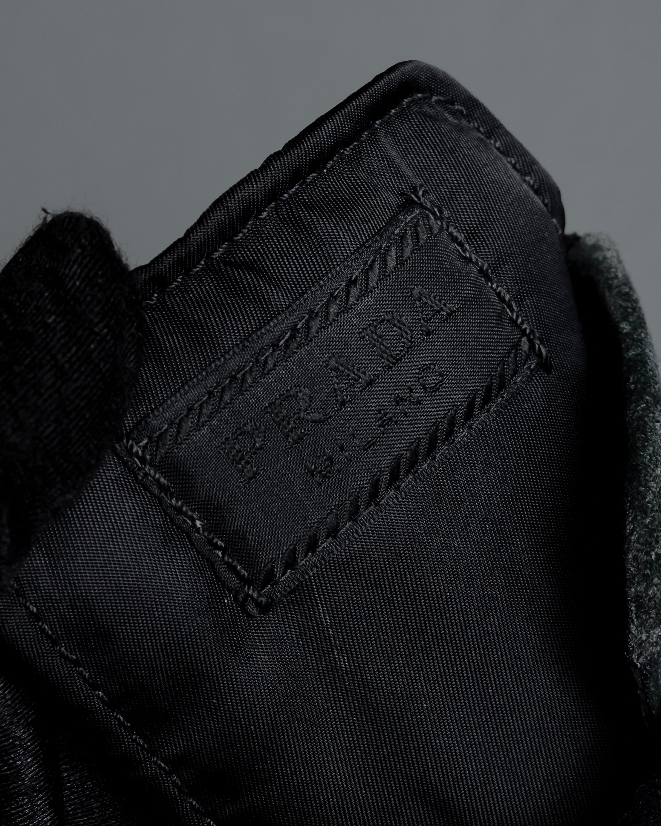 "PRADA" Military detail brushed leather lace-up long boots