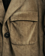 “GIORGIO ARMANI” 90’s-00’s Suede-effect multi-pocket tailored field jacket
