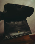 -SPECIAL- “FENDI” 80’s-90’s Coat of arms embossed whipstitched leather handbag