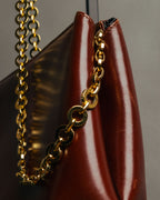 “Salvatore Ferragamo” 80’s-90’s Quilted leather chain shoulder bag