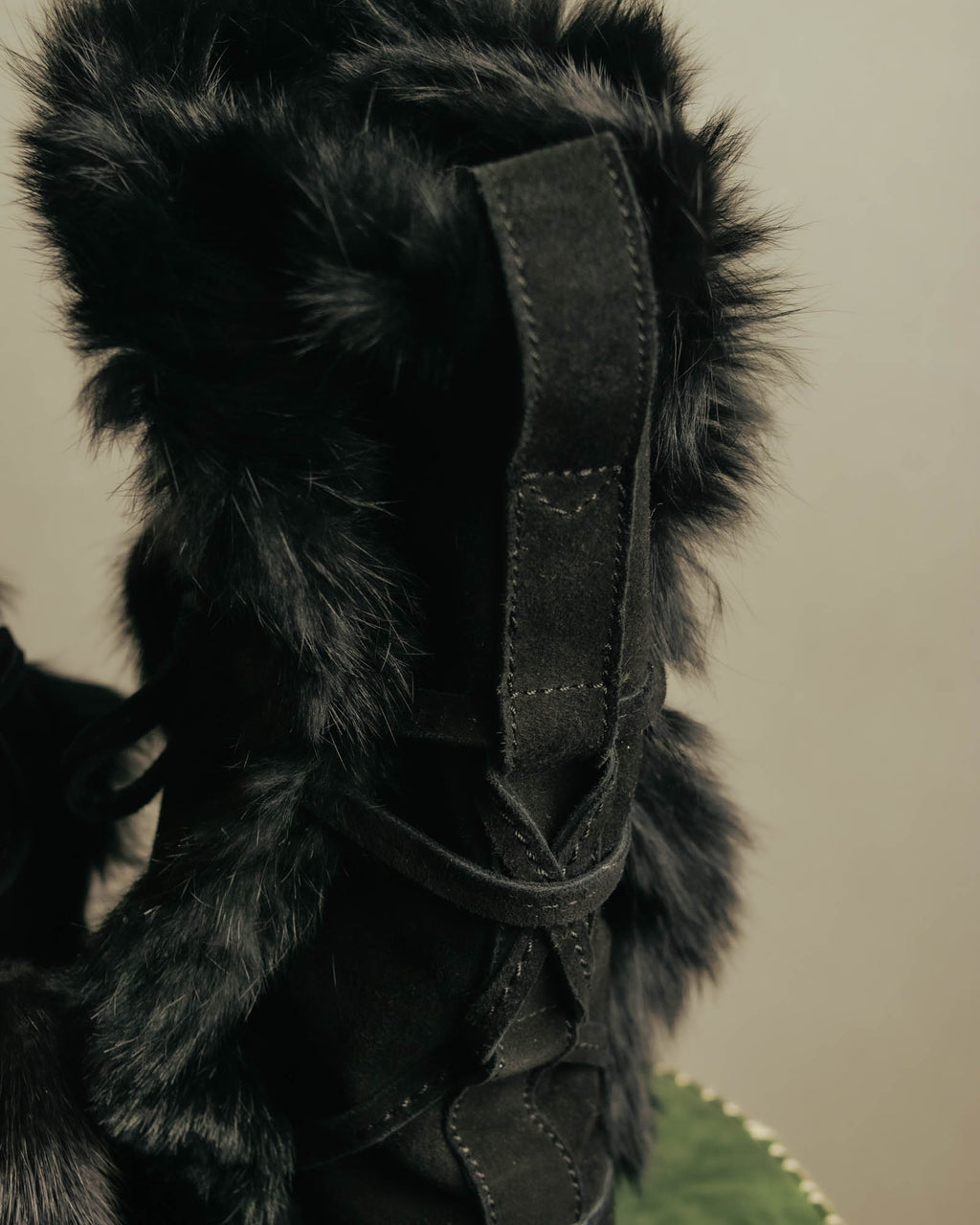“YVES SAINT LAURENT“ Fur trimmed suede winter boots