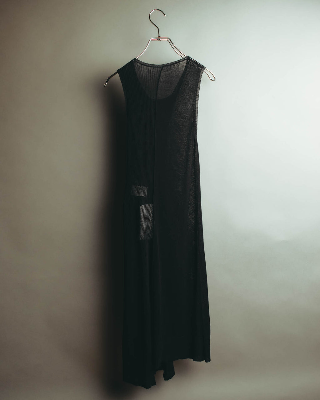 “Yohji Yamamoto” 2010’s sheer cotton ribbed long dress