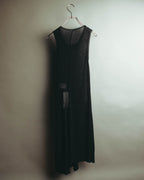 “Yohji Yamamoto” 2010’s sheer cotton ribbed long dress
