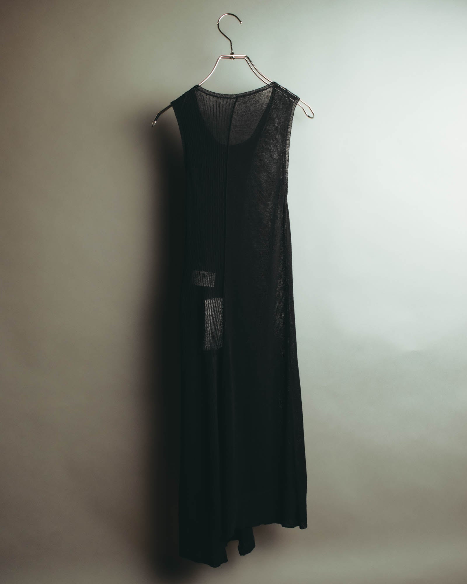 “Yohji Yamamoto” 2010’s sheer cotton ribbed long dress