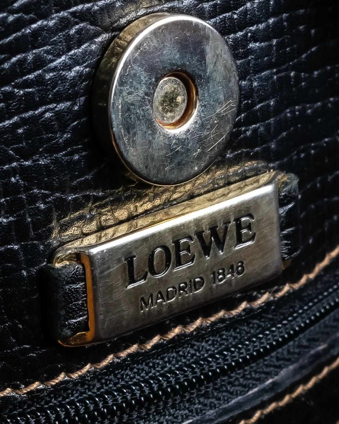 "LOEWE" Textured leather one handle bag