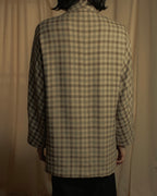 "GUCCI" 80’s checked wool shawl collar jacket