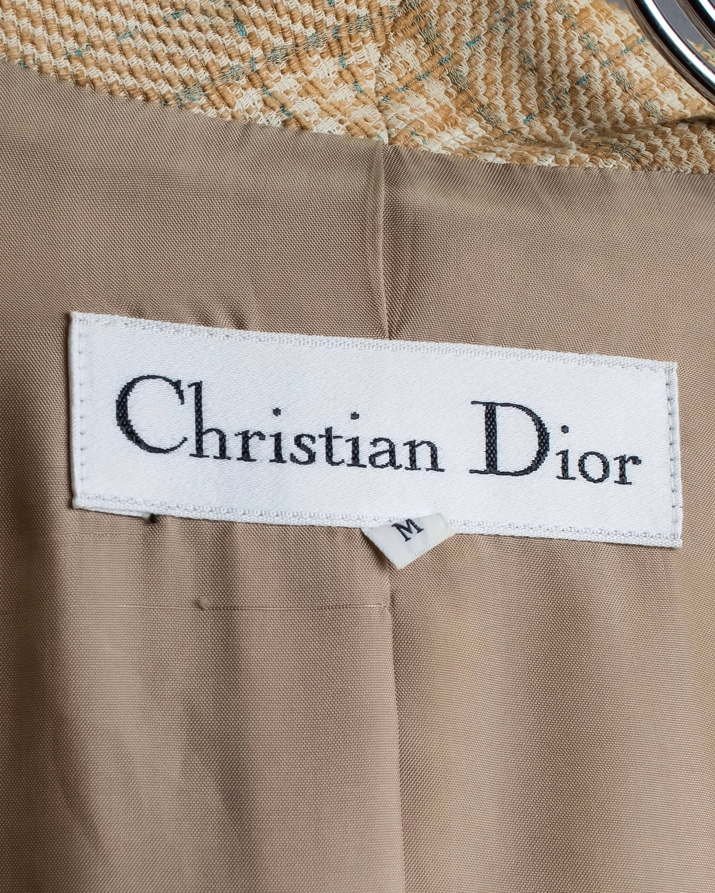 "Christian Dior" Glen check pattern beautiful shape tailored jacket