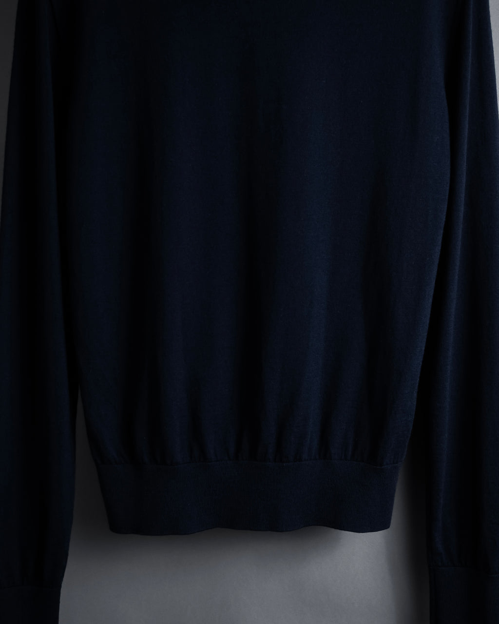 "CELINE" Hedi Slimane design compact silhouette wool knit