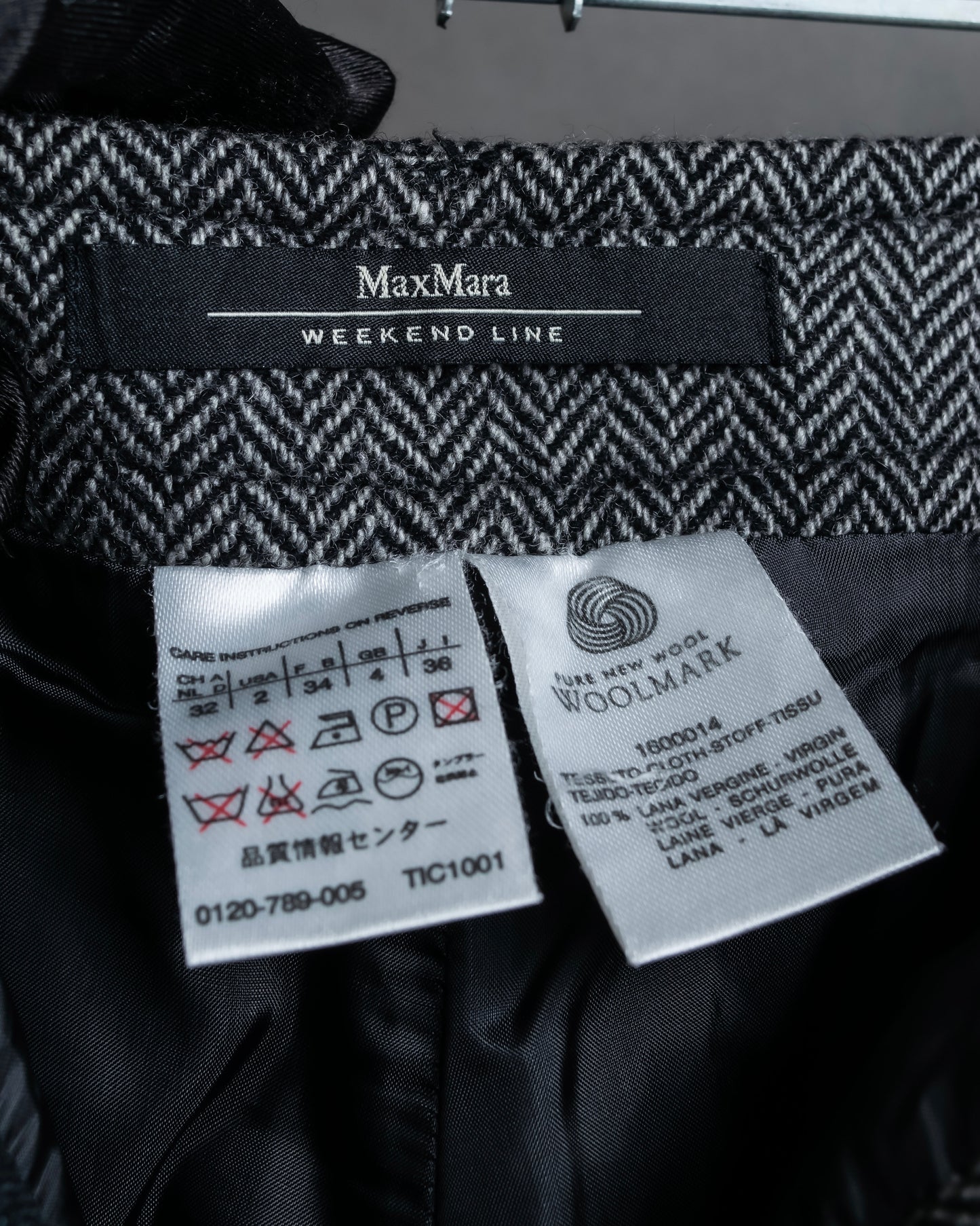 "Weekend Max Mara" Notch lapel tailored jacket & semi flared slacks herringbone set up