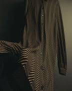 “CELINE” 90’s-00’s Chevron patterned long shirt dress