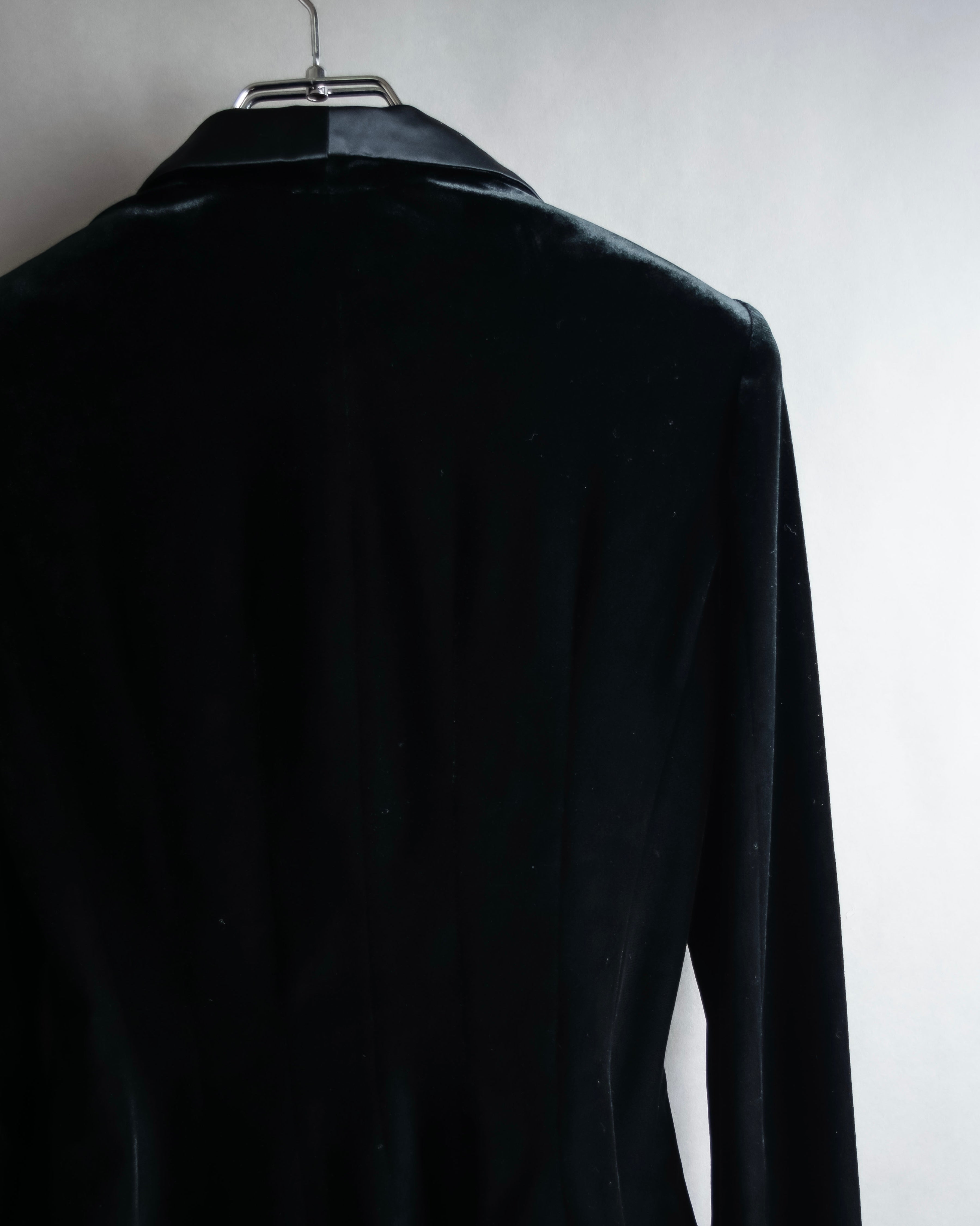 "ARMANI COLLEZIONI" Satin switched design velvet jacket