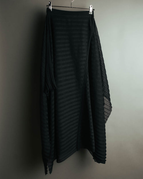 -SPECIAL- “Christian Dior“ 00’s-10’s Sheer ribbed asymmetric long skirt