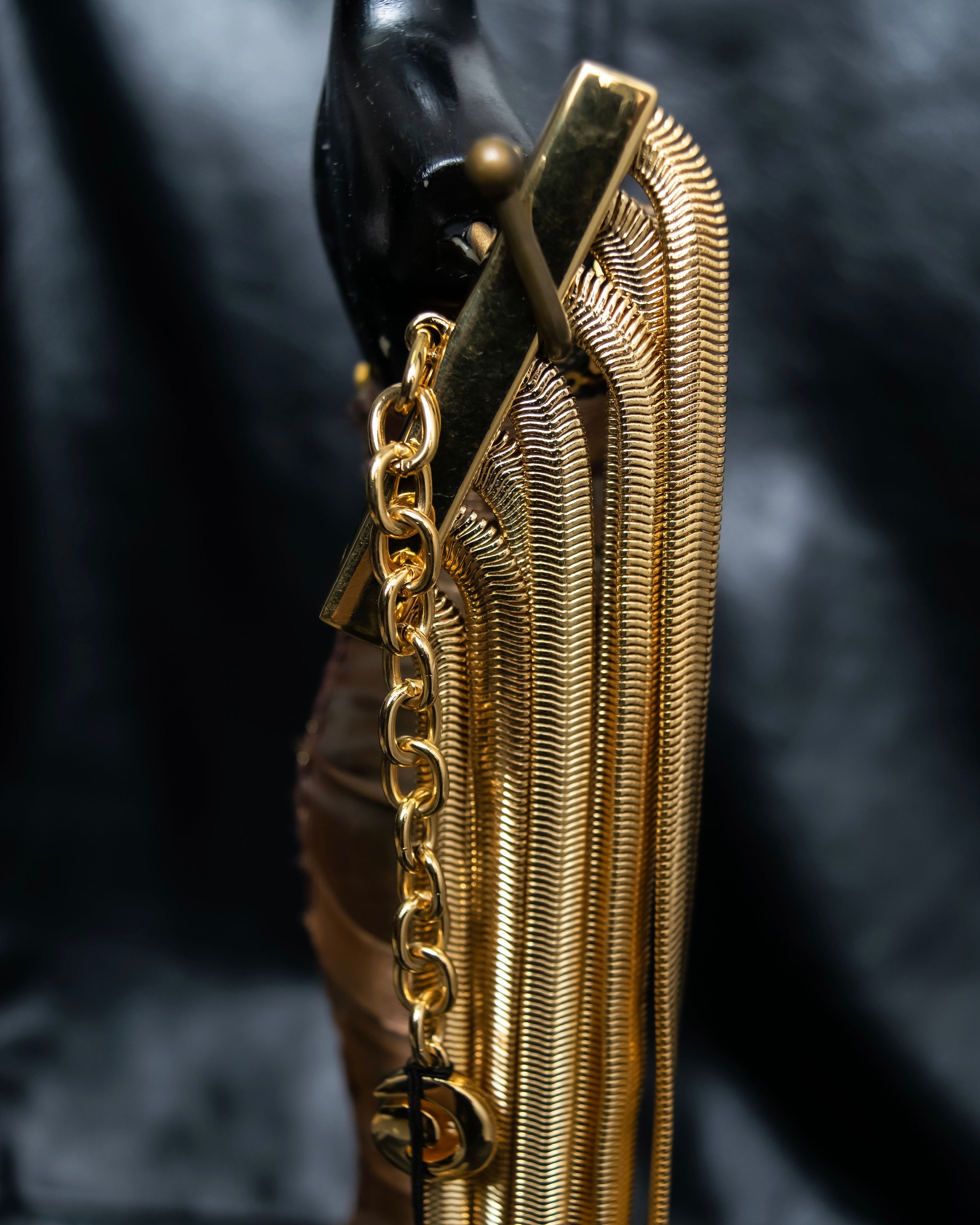 "GIVENCHY" 7 strand accordion chain choker necklace