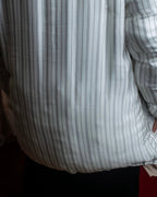 "MAISON MARGIELA" Multi-stripe pattern quilted padded oversized tailored coat