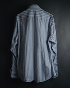 "GUCCI" Striped Spread Collar Shirt with Contrast Cuffs