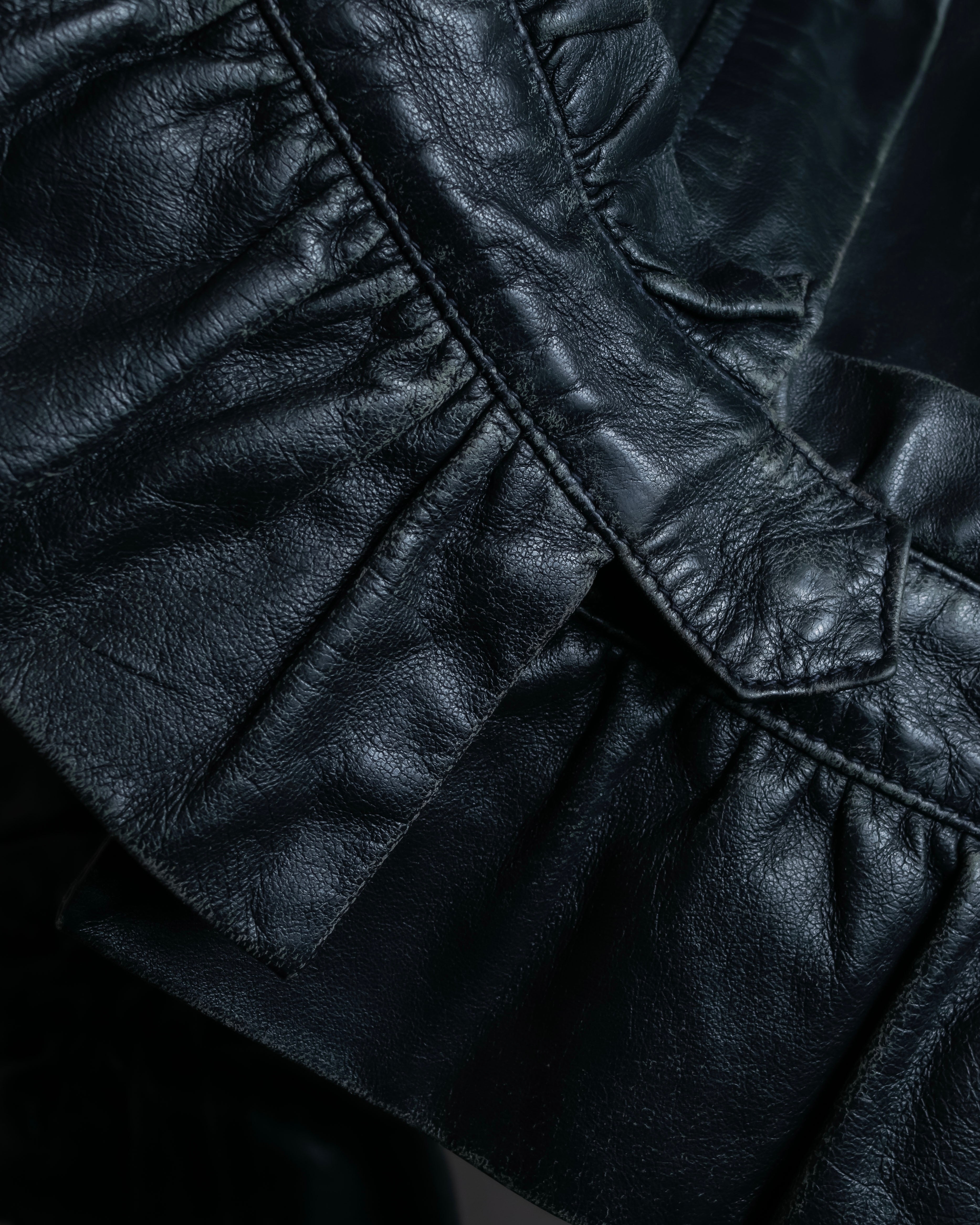 "RED VALENTINO" Gather design lamb leather jacket