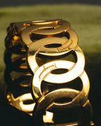 “Salvatore Ferragamo” 90’s-00’s Gancini motif gold bangle