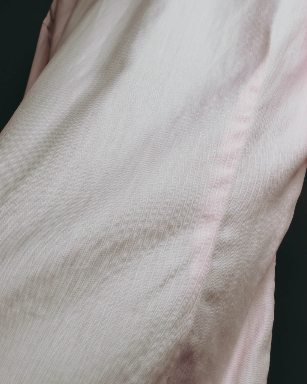 "Hermès" 80's-early 90's Pale pink herringbone cotton dress shirt