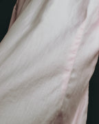 "Hermès" 80's-early 90's Pale pink herringbone cotton dress shirt