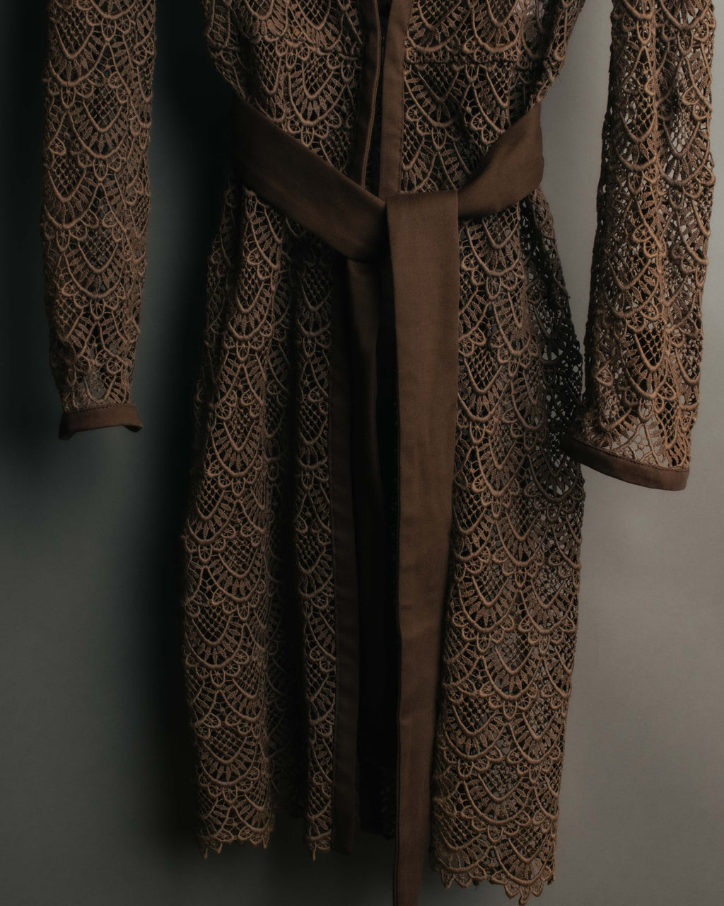 -SPECIAL- “VALENTINO ROMA” 1998-2008 Lace belted sheer coat dress