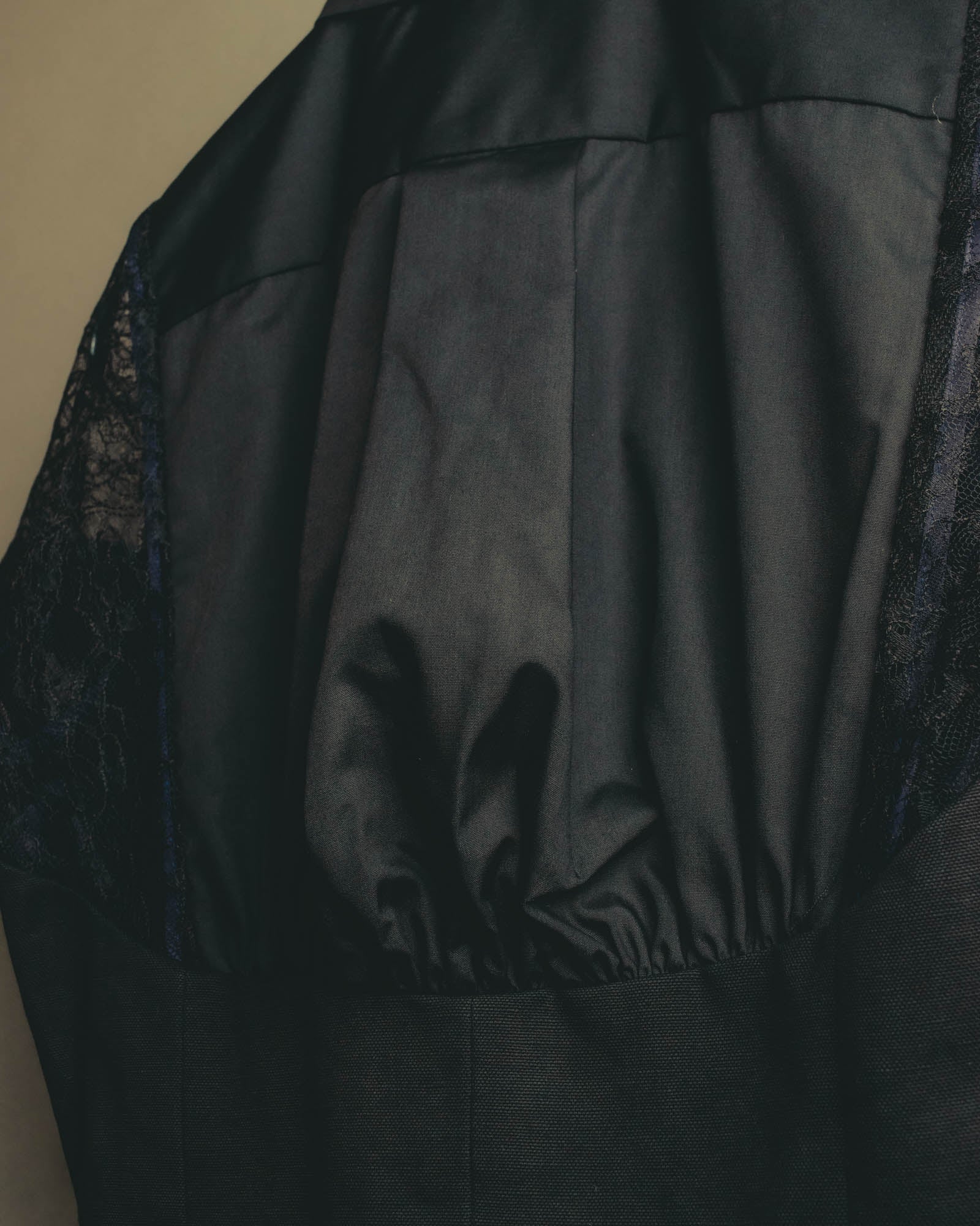 "sacai" 10's Layered lace-panel shirt blouse