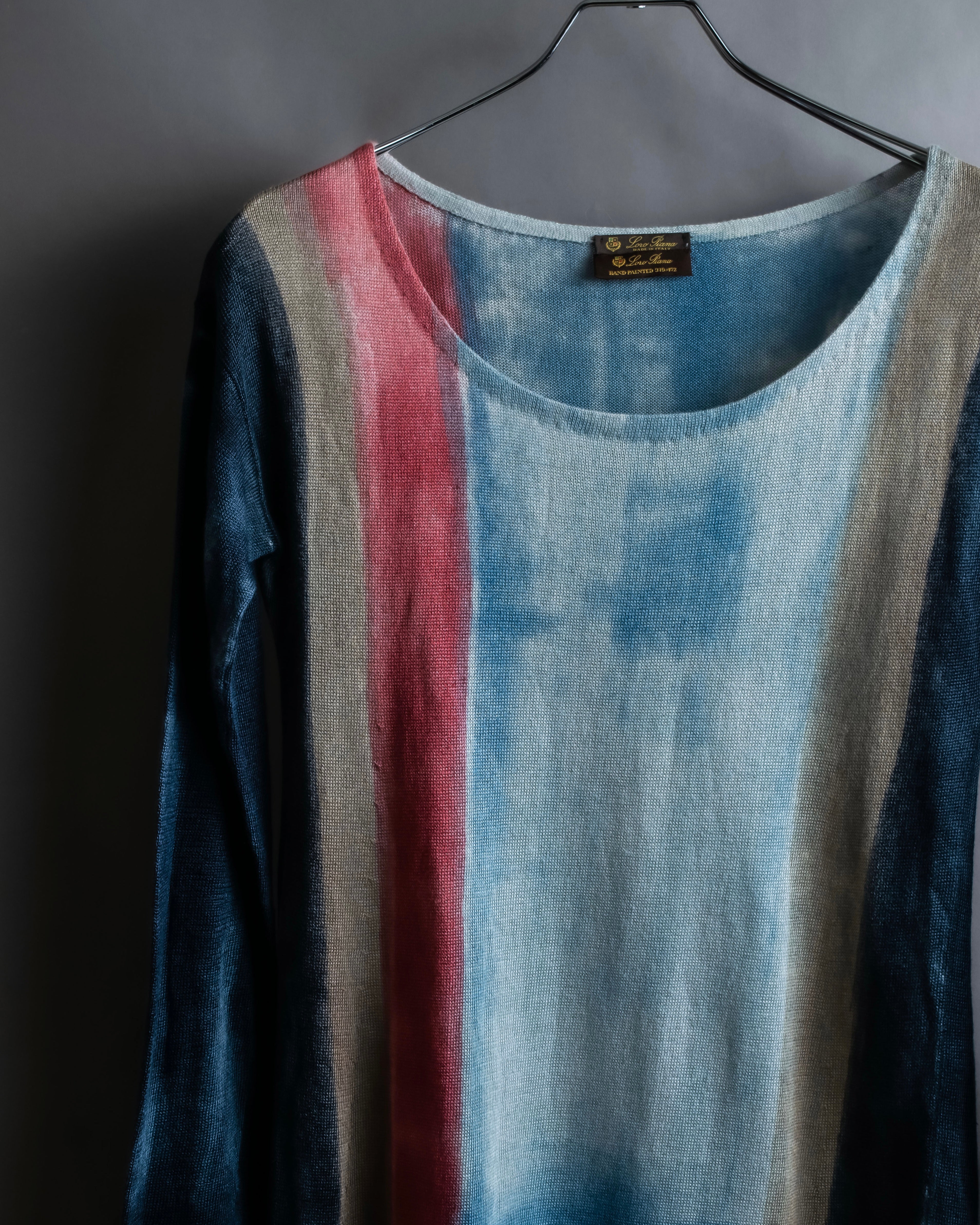 "Loro Piana" Hand-painted gradient knit tunic
