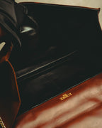 -SPECIAL- “LOEWE” 80’s-90’s embossed anagram suede shoulder bag