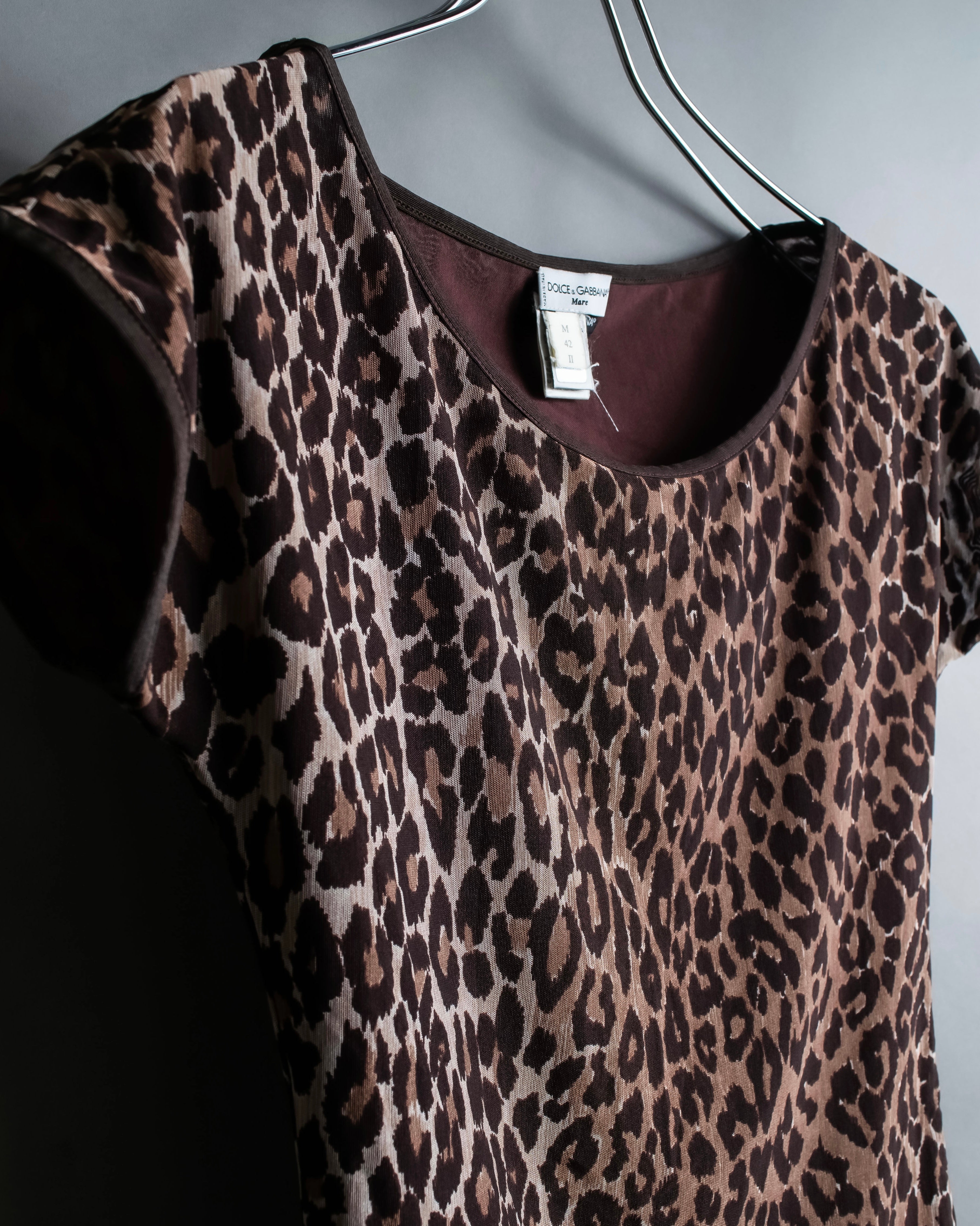 "DOLCE & GABBANA" Leopard print short cut and sew