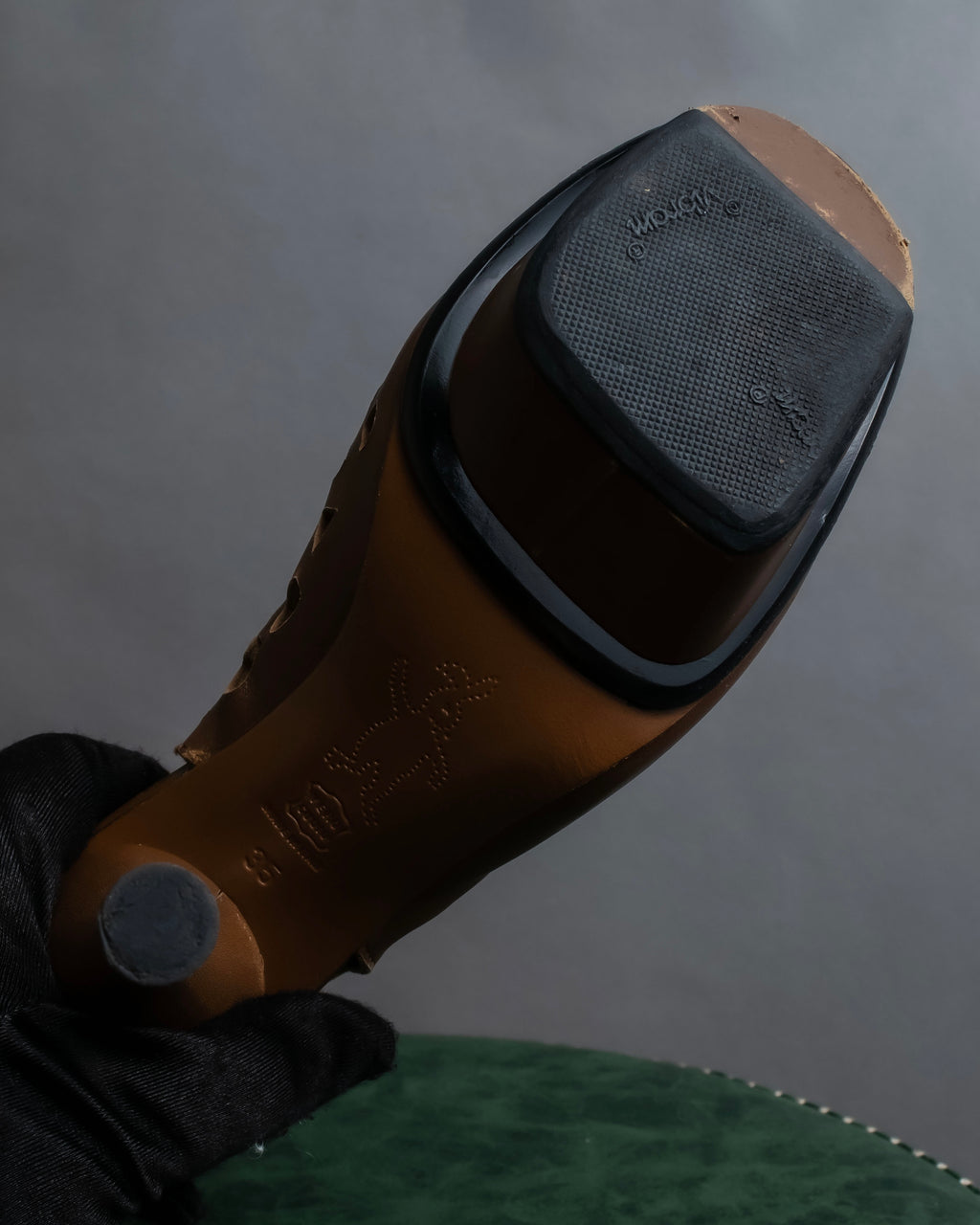 "MARNI" Geometric cut heel leather boots