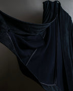 "ISSEY MIYAKE PERMANENT" Large shawl collar silk long cardigan