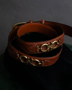 "Salvatore Ferragamo" Gancini motif chain design leather belt