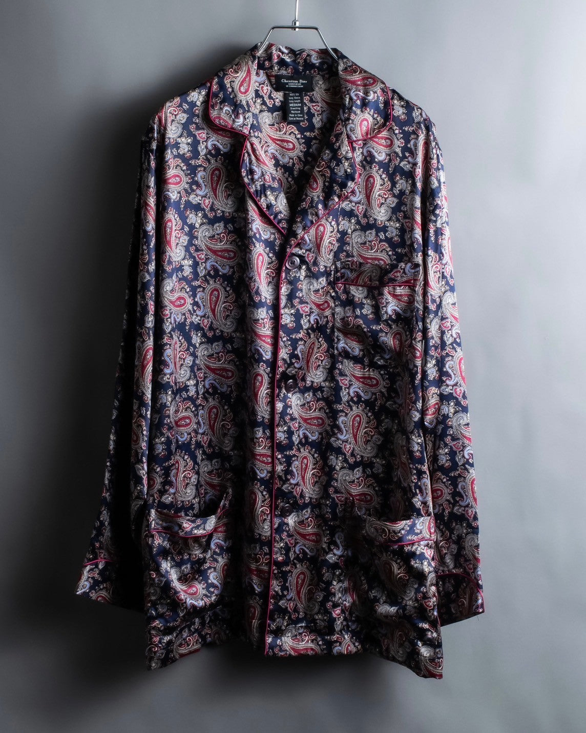 "Christian Dior" 100% silk paisley pajama set