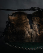 "DOLCE&GABBANA" 00’s-10’s Fur shoulder bag with logo hardware