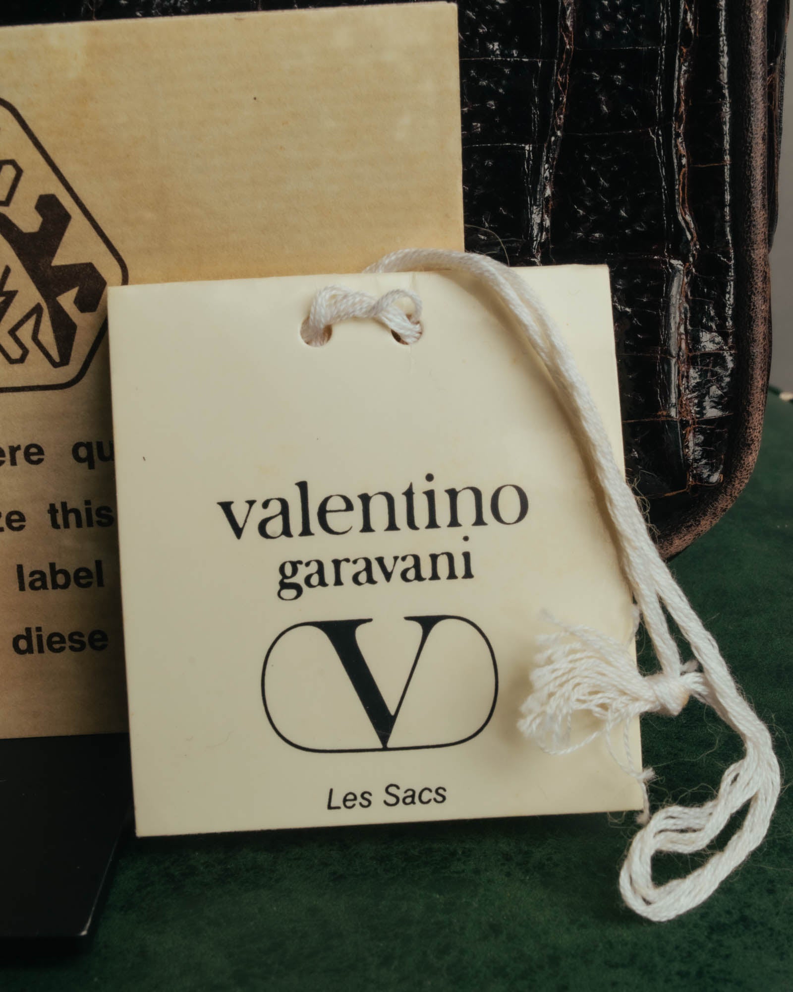 "valentino garavani" 70's-80's Vintage genuine crocodile leather shoulder bag