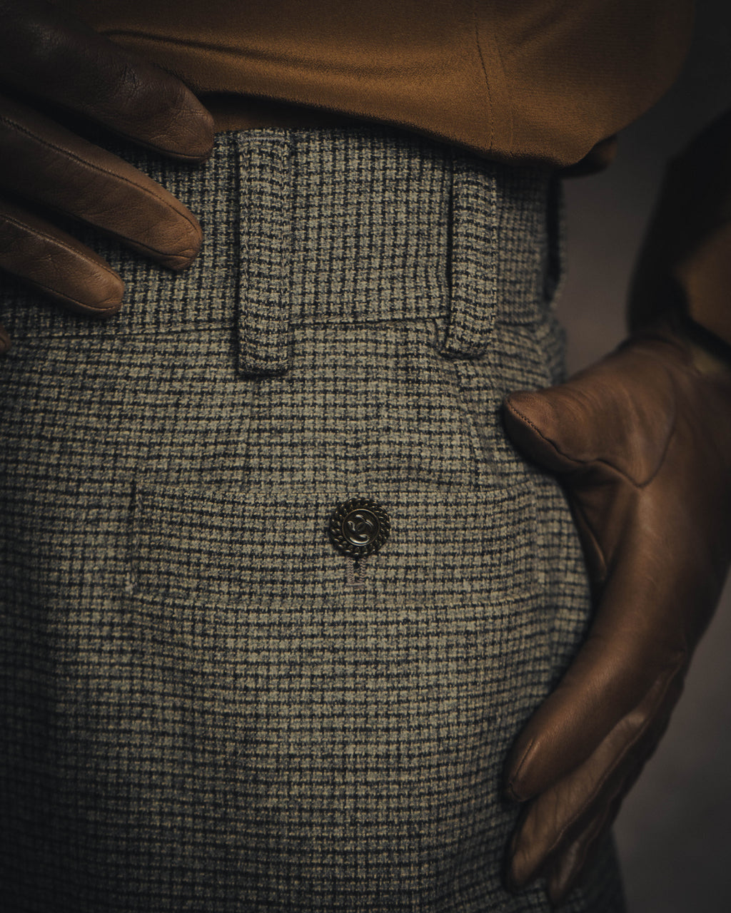 -SPECIAL- “CHANEL” 05AWmicro houndstooth tweed wide trousers