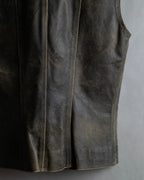 "CHANEL" 2000AW Karl Lagerfeld period calf leather vest