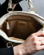 "miu miu" White leather crinkled bag