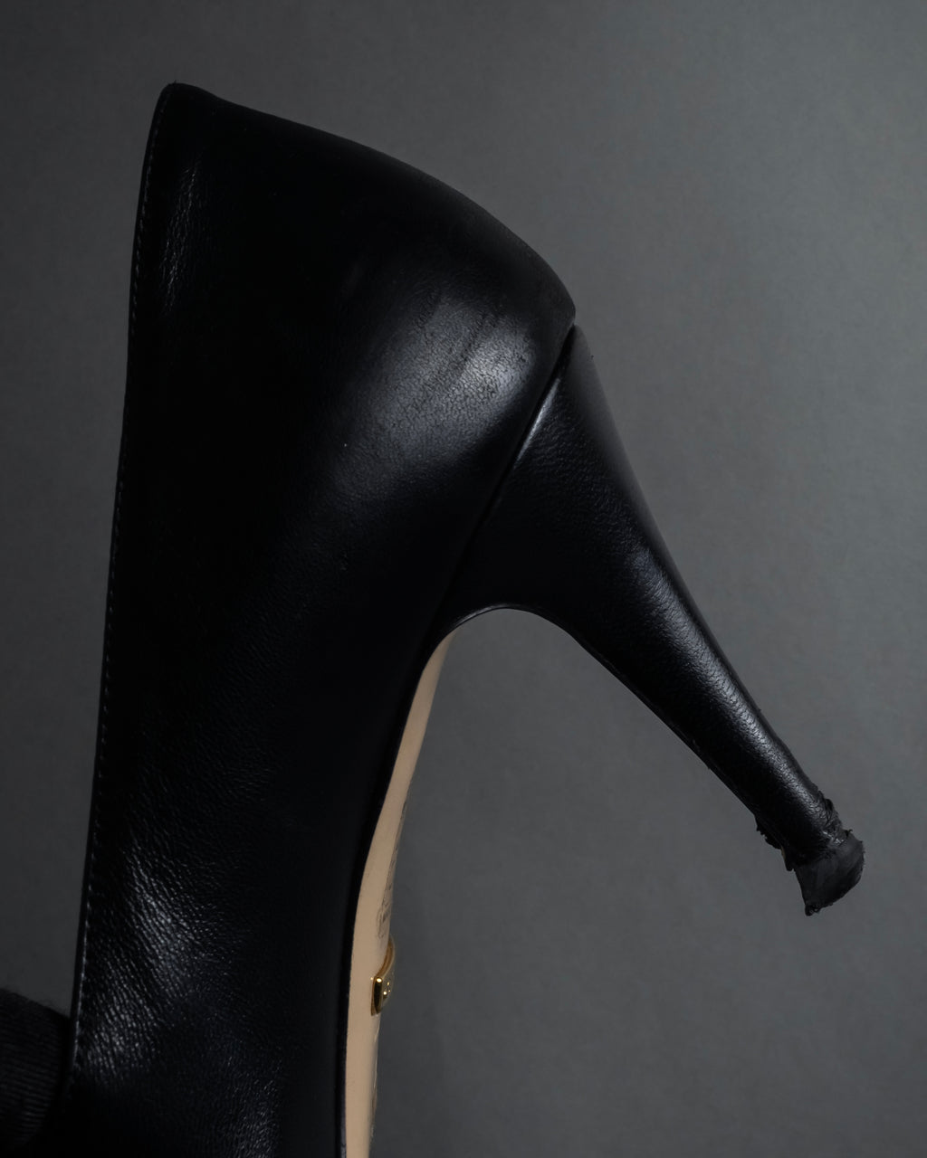 "GUCCI" Michele design ribbon crystal buckle pumps