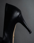 "GUCCI" Michele design ribbon crystal buckle pumps