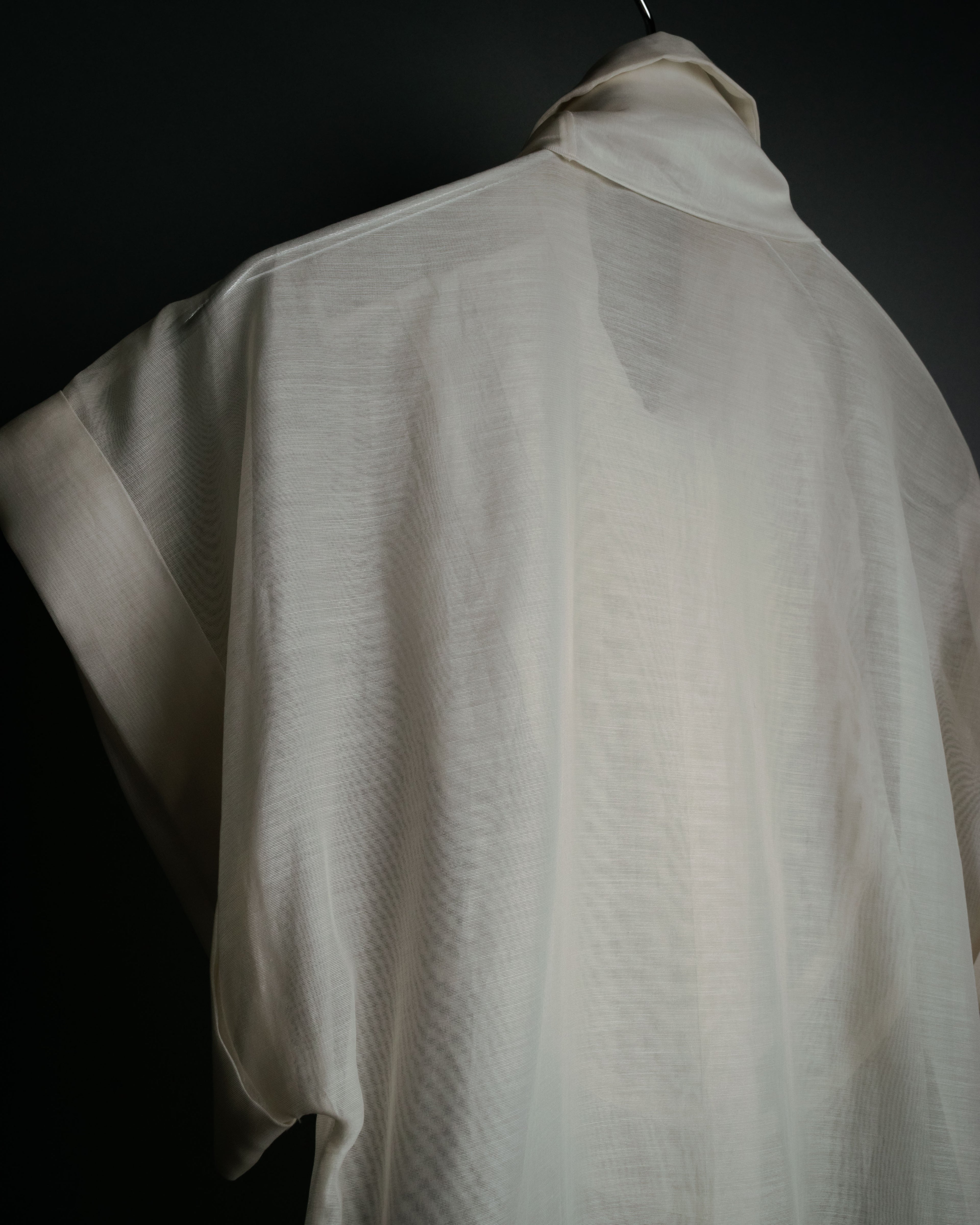 -SPECIAL- “VALENTINO ROMA” 2000’s sheer bow tie ruffled blouse